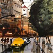 Mi Proyecto del curso: Paisajes urbanos en acuarela. Street Art project by pilot124 - 11.11.2019