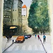 Mi Proyecto del curso: Paisajes urbanos en acuarela. Street Art project by Ane Martínez sagredo - 11.18.2019
