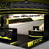 3D INTERIOR RENDER: Diseño Stand W Force. . Een project van 3D,  Creativiteit,  3D-ontwerp, Evenementen y  3D-modellering van Alfonso García - 20.11.2019