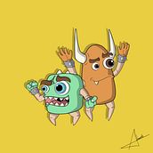 Pequeños Monstruos. Drawing, and Digital Illustration project by Isai Lara - 11.25.2019