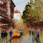 Mi Proyecto del curso: Paisajes urbanos en acuarela. Un proyecto de Pintura a la acuarela de Mercedes Alabern - 03.12.2019