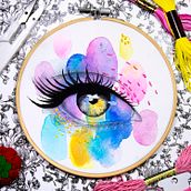 Técnicas básicas de bordado y acuarela @victoriaoltart. Traditional illustration project by Victoria Olt - 11.29.2019