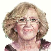 Carmena para Cubierta del curso de Carlos Rodriguez Casado. Un proyecto de Dibujo de Retrato de Amalia Cabeza - 30.10.2019