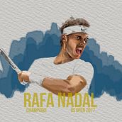 Rafa Nadal. Een project van  Tekening, Tekening met potlood,  Artistieke tekening,  Portrettekening, Realistische tekening,  Ontwerp, Traditionele illustratie, Digitale illustratie y Vectorillustratie van Jose Carmona - 01.09.2017