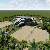 Diseño de un complejo deportivo de Beach Tennis. Un proyecto de Animación 3D, Arquitectura y Diseño de martha_amc98 - 20.12.2018