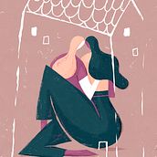 Friends illustration- Amigas. Traditional illustration project by Albert Pinilla Ilustrador - 12.03.2019