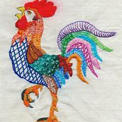 Otro gallo cantaría... Mi Proyecto del curso: Técnicas de bordado: ilustrando con hilo y aguja. Un proyecto de Artesanía y Costura de Cristina Amador - 04.12.2019