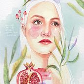 Mi proyecto: (auto)retrato ilustrado en acuarela. Drawing, and Watercolor Painting project by Cristina Fontán - 12.08.2019