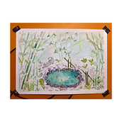 Meu projeto do curso: Ilustração em aquarela com influência japonesa. Een project van Aquarelschilderen van Tatianne Dantas - 13.12.2019