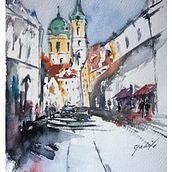 Mi Proyecto del curso: Paisajes urbanos en acuarela Ein Projekt aus dem Bereich Urban Art von Gabriela López Coello - 13.12.2019