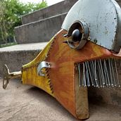 Peces en madera, hierros y tiento. Un progetto di Street Art, Artigianato, Belle arti e Design di Fermin Abalos - 13.12.2019