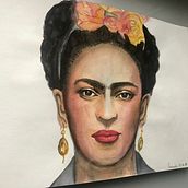 Frida Kahlo. Un proyecto de Dibujo de Retrato y Pintura a la acuarela de maarta - 15.12.2019