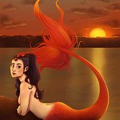 Comisión, Sirena, Noviembre 2019. Ilustração tradicional e Ilustração digital projeto de Ariana S Fernández - 10.11.2019