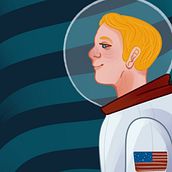 Neil Armstrong. Ilustração tradicional, Ilustração digital, Ilustração infantil e Ilustração vetorial projeto de Ariana S Fernández - 16.08.2019