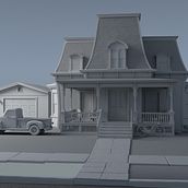 American House (Work in Progress). Een project van 3D, 3D-animatie y Architectuur van Darío González Villanueva - 19.12.2019
