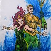 Aquaman y Mera - Justice League Ein Projekt aus dem Bereich Zeichnung, Artistische Zeichnung und Traditionelle Illustration von Jonny GC - 24.12.2019