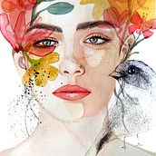 Meu projeto do curso: Retrato ilustrado em aquarela. Projekt z dziedziny  Sztuki piękne użytkownika Karen Venturelli - 24.12.2019