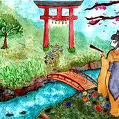 Mi Proyecto del curso: Ilustración en acuarela con influencia japonesa  Ein Projekt aus dem Bereich Traditionelle Illustration von Fran Pizarro - 27.01.2020