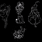 Mis monstruos bailarines. Un proyecto de Diseño de personajes e Ilustración infantil de Ivonne Lemoine - 29.12.2019