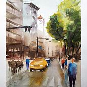Mi Proyecto del curso: Paisajes urbanos en acuarela. Watercolor Painting project by jjjlabrador - 01.01.2020