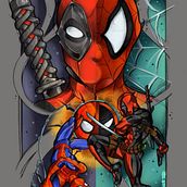 Deadpool vs Spiderman. Comic, Poster Design, Digital Illustration & Instagram project by Miguel Angel Torrente Rodriguez - 12.13.2019