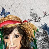 A menina dos olhos felizes. Een project van 3D, Karakteranimatie,  Beeldende kunst,  Interieurdecoratie, Tekening met potlood,  Artistieke tekening, Logo-ontwerp y Artistieke fotografie van Katia Ciola - 05.01.2020