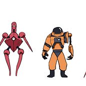 5 Astronautas Bionicos: Fábrica de personajes ilustrados. Un progetto di Character design di Isaac Olivares - 06.01.2020