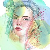 Mi Proyecto del curso: Retrato ilustrado en acuarela. Digital Illustration project by Maria Eugenia Seiner - 01.07.2020