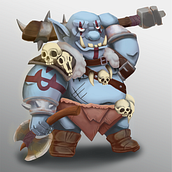 Character design: Orco . animasi 2D, Seni Konsep, Desain, Desain Karakter, Desain Game, Ilustrasi tradisional, Dan Video Game proyek oleh Elizabeth Guerrero Mendoza - 01.08.2020