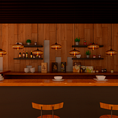 Cafeteria. 3D, Architecture & Interior Architecture project by Isaias Jairo Buceta Gonzalez - 01.08.2020