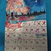 Calendario. Pintura em aquarela projeto de Monse PV - 14.01.2020