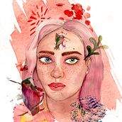 Mi Proyecto del curso: Retrato ilustrado en acuarela. Un progetto di Belle arti, Disegno, Disegno di ritratti, Illustrazione tradizionale e Pittura ad acquerello di Heidy Hernández Campos - 16.01.2020