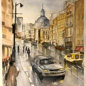 Paisajes urbanos en acuarela,Le Mareis (Paris)  29’7x42 cm.. Un progetto di Pittura ad acquerello di José Maria Torrado Garcia - 20.01.2020