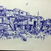 Paisaje urbano con lapicero y colores Ein Projekt aus dem Bereich Kreativität, Artistische Zeichnung und Realistische Zeichnung von Sara DeColores - 22.01.2020