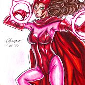 Mi Proyecto del curso: Wanda Maximoff/Scarlet Witch. Comic, Drawing, Pencil Drawing, and Traditional illustration project by Christian David Bauza Gomes - 01.25.2020