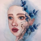My project in Illustrated Portrait in Watercolor course. Artistic Drawing project by justjvp - 01.27.2020