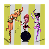 las 3 bailarinas circenses . Animation, Drawing, and Digital Design project by Barbara García Angulo - 01.30.2020
