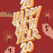 Happy New 2020. Een project van Traditionele illustratie y  Belettering van Rosalia Flores Huertas - 30.12.2019