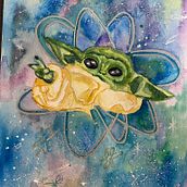 Mi Proyecto del curso: Técnicas modernas de acuarela baby Yoda. Ilustração tradicional projeto de Josheline Molina - 17.02.2020