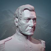 Busto del general San Martín. 3D, Character Design, 3D Character Design, Sculpture, and 3D Modeling project by Gabriel Delfino - 02.01.2020