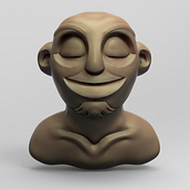 Busto de personaje cartoon (Render rápido). Un proyecto de 3D, Animación 3D, Diseño 3D, Diseño de personajes 3D y Modelado 3D de Gaizka Coterón - 02.02.2020