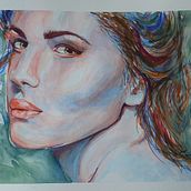 Miss G - Retrato en acuarela. Watercolor Painting project by Yanuly Sanson - 02.03.2020