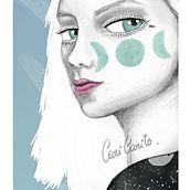 Chicas astro. Ilustração tradicional e Ilustração digital projeto de Caro Peralta - 04.02.2020