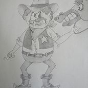 El vaquero gruñon. Pencil Drawing project by mapigilv - 02.22.2020