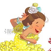 Flamenco. Un proyecto de Diseño de personajes, Diseño gráfico, Ilustración tradicional e Ilustración infantil de onaluStudio - 06.02.2020