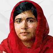 Malala. Retrato poligonal. Low poly. Un progetto di Graphic design di Pablo Rebaque - 06.02.2020