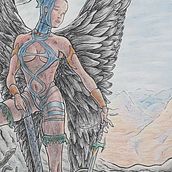 ÁNGEL de la SANACIÓN. Een project van  Beeldende kunst,  Artistieke tekening, Ontwerp van personages, Kostuumontwerp y Traditionele illustratie van Juan Bautista Baillinou - 06.02.2020