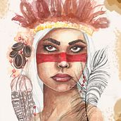 India: Retrato ilustrado em aquarela. Un proyecto de Dibujo artístico de debora_fantini - 06.02.2020