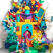 Cartel del Carnaval de Las Palmas de Gran Canaria 2020 . % Hansel Gonzalez tarafından hazırlanan Kağıt El Sanatları projesi - 01.20.2020