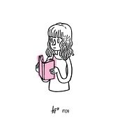 Girl reading. Drawing, and Traditional illustration project by Meg HG - 02.10.2020